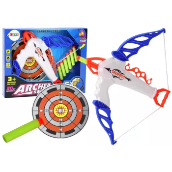 LEAN TOYS Bow with Target for Soft Arrows with Suction Cup, 6 Pieces