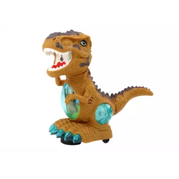 LEAN TOYS Dinozaurs Dejojošs ar Šķēršļu Sensoru Gaismām Skaņām Dzeltens