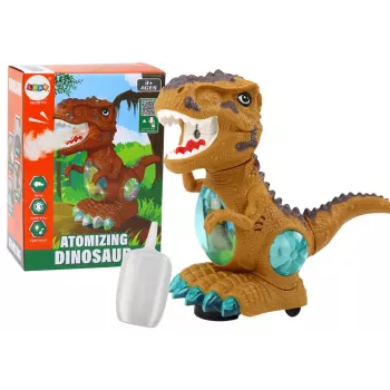 LEAN TOYS Dinozaurs Dejojošs ar Šķēršļu Sensoru Gaismām Skaņām Dzeltens
