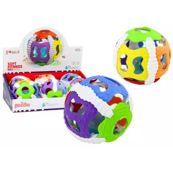 LEAN TOYS Sensoriskā Bumba Mazulim, Gumija, Gaismas, Skaņas, Krāsaina