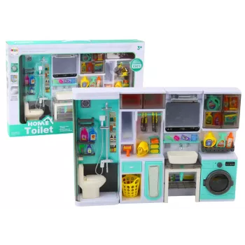 LEAN TOYS Bathroom Play Set 4in1 Shower Toilet Washing Machine Accessories