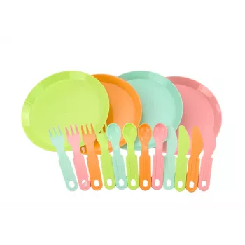 LEAN TOYS Fruit Cutting Set Salad Cutlery Tray Foodstuffs 25 pcs.