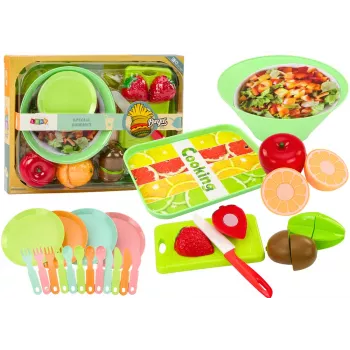 LEAN TOYS Fruit Cutting Set Salad Cutlery Tray Foodstuffs 25 pcs.