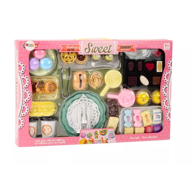 LEAN TOYS Confectionery Cafe Set Sweets Figurines Coffee Cake 50 Pieces