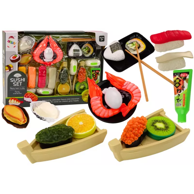 LEAN TOYS Sushi Toy Set, Shrimp Accessories for Children, 24 Pieces