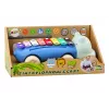 LEAN TOYS Nīlzirgs ar šķīvjiem uz riteņiem – mūzikas instruments bērniem, krāsains, izglītojošs
