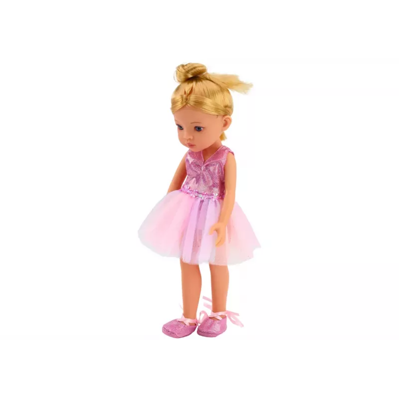 LEAN TOYS Pink Ballerina Doll 33cm ar Kleitu, Baleta Kurpēm, Tiāru