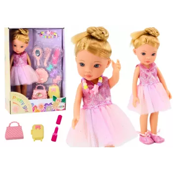 LEAN TOYS Ballerina Doll Pink Ballerina Accessories Dress Set