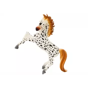 LEAN TOYS Horse Figurine White Horse with Polka Dots Standing Stable Farm Cute Horse