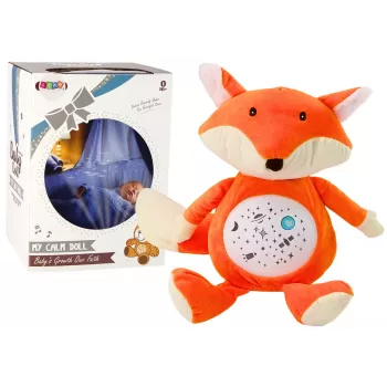 LEAN TOYS Plush Teddy Bear Sleeping Lights Sounds Night and Day Mode Fox