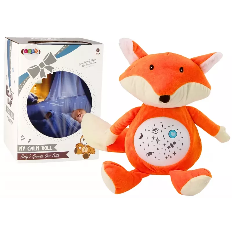 LEAN TOYS Plush Teddy Bear Sleeping Lights Sounds Night and Day Mode Fox