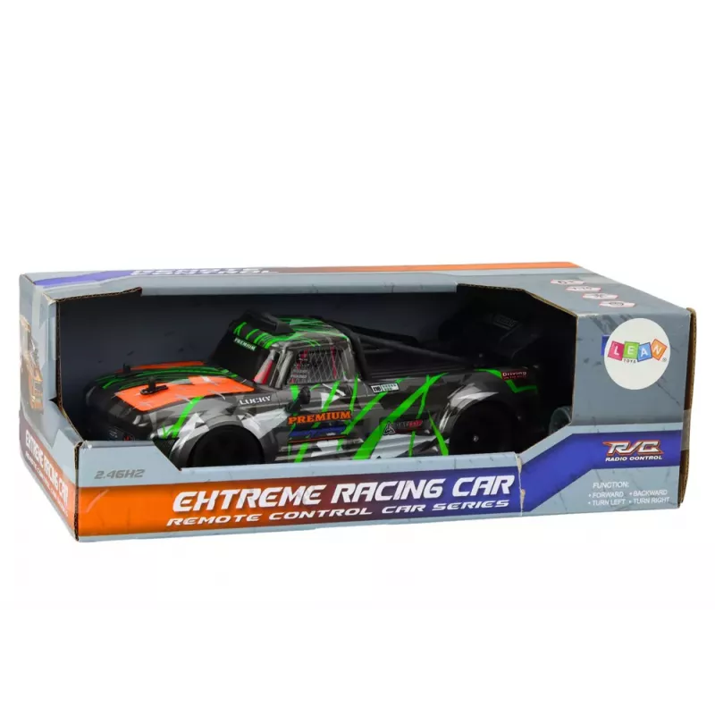 LEAN TOYS RC Remote Control Car 1:16 Rubber Drift Wheels Gray-Green