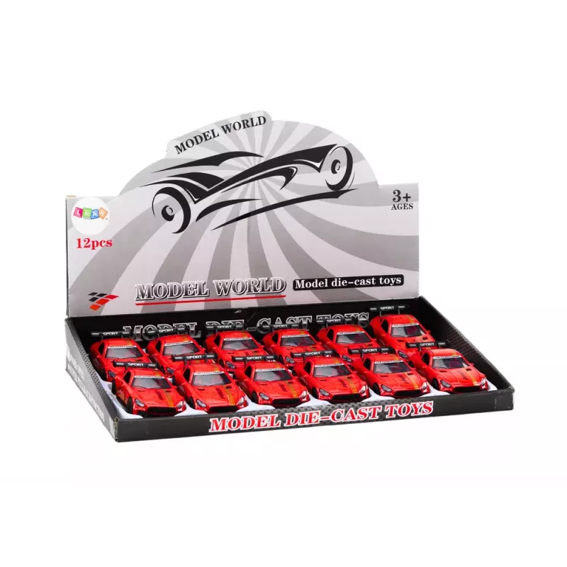 LEAN TOYS Sports Car 1:32 Diecast Model Porsche 911 Carrera S Red Pull-Back Action Figure with Spoiler
