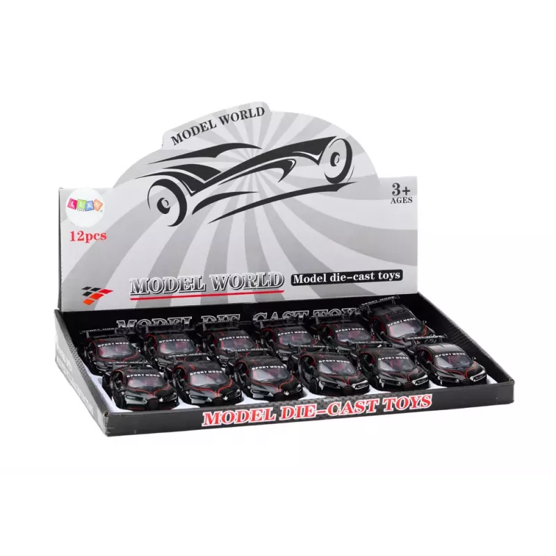 LEAN TOYS Sports Car 1:32 Action Figure Spoiler Metal Black Sounds