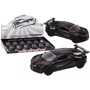LEAN TOYS Sports Car 1:32 Action Figure Spoiler Metal Black Sounds