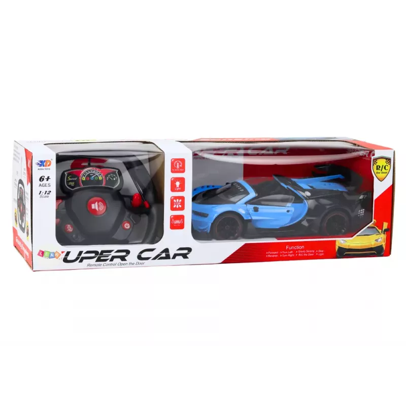 LEAN TOYS Remote Controlled Sports Car RC 1:12 Opening Doors Blue
