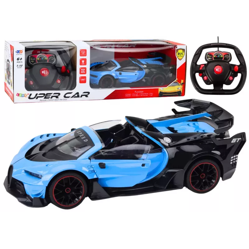 LEAN TOYS Remote Controlled Sports Car RC 1:12 Opening Doors Blue