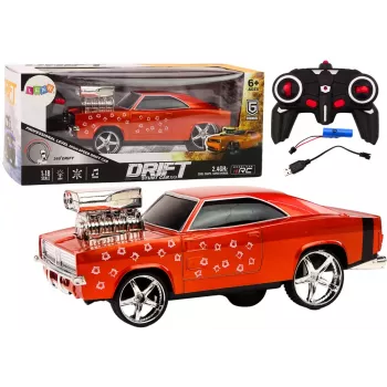 LEAN TOYS Remote Control Car 1:18 Drift 360 Lights Sounds Red