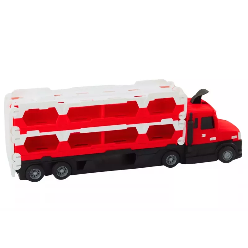 LEAN TOYS Lora Tow Truck Race Track 2in1 Lights Sounds Signs Cars Red