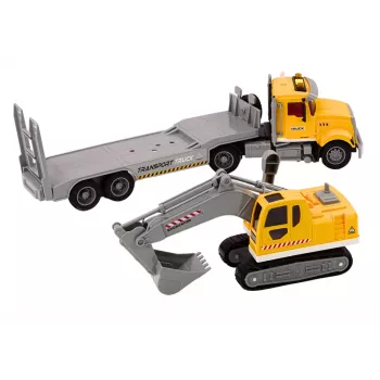 LEAN TOYS Lora Truck Crawler Excavator with Lights, Sounds, and Drive - Yellow, 1:14 Scale, 2.4 GHz RC