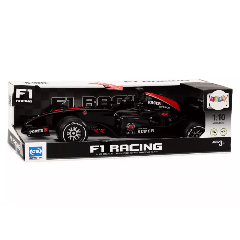LEAN TOYS Racer Sports Car F1 Driven 1:10 Black Sounds