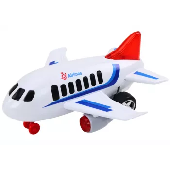LEAN TOYS pasažieru lidmašīna ar gaismām, skaņām un piedziņu - balta