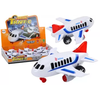 LEAN TOYS pasažieru lidmašīna ar gaismām, skaņām un piedziņu - balta