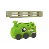 LEAN TOYS Battery-operated Green Dinosaur Car Arranging Colorful Dominoes 4 Colors of Blocks
