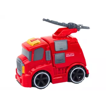 LEAN TOYS Fire Department Fire Truck Cannon Sounds Lights Drive Red
