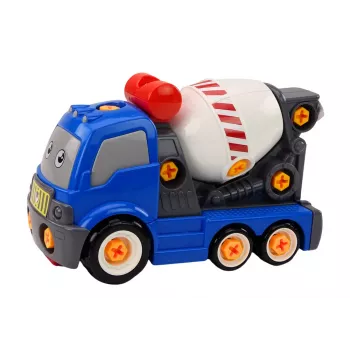 LEAN TOYS Cartoon Concrete Mixer Truck For Turning DIY Blue