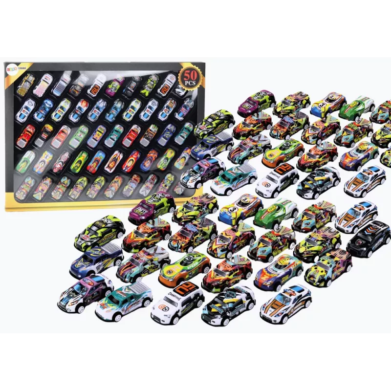 LEAN TOYS Atsperu komplekts automašīnām, motorizētām mašīnām, krāsains, 50 gab.