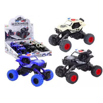 LEAN TOYS Police Car Friction Drive 3 Off-Road Colors