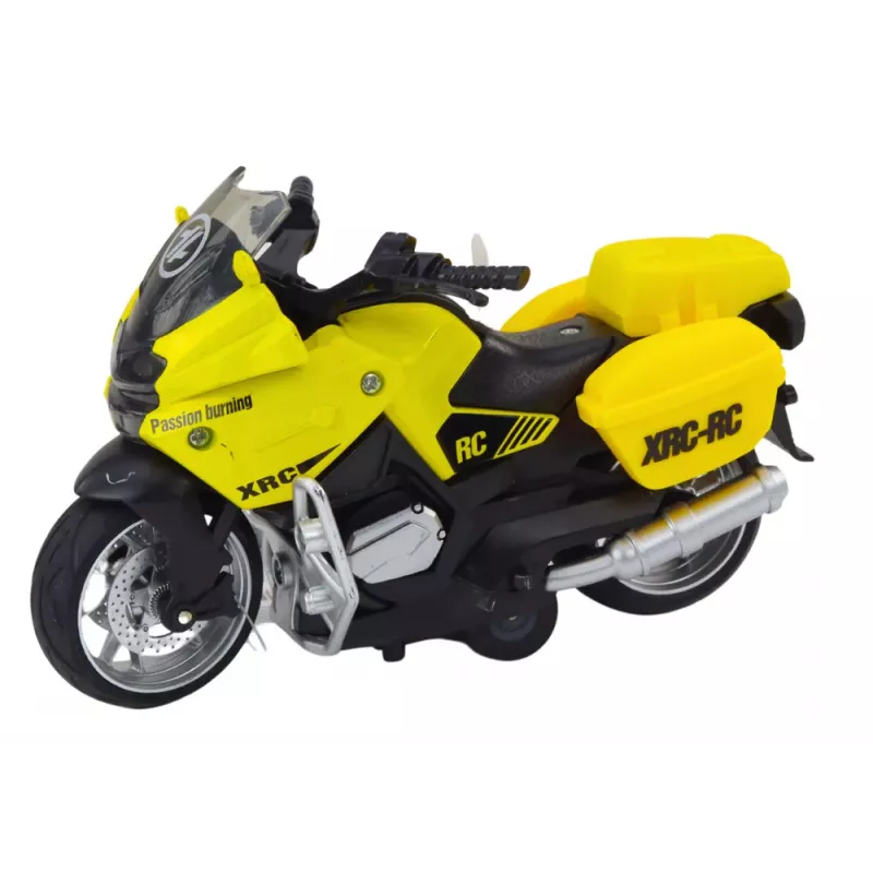 LEAN TOYS Sports Motorcycle with Friction Drive 3 Designs Yellow Orange White