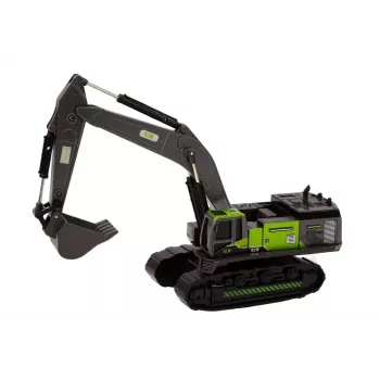 LEAN TOYS Crawler Excavator Metal Bucket 1:55 Black and Green