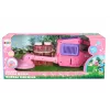 LEAN TOYS Soap Bubble Machine Lawn Mower Trimmer Two Fluids Pink