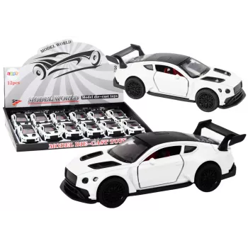 LEAN TOYS Sporta auto 1:32 berzes piedziņa, pērļu balts