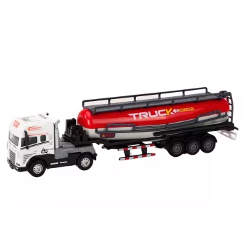 LEAN TOYS Truck With Trailer TIR 1:24 Car Truck Accessories Sounds Tanker