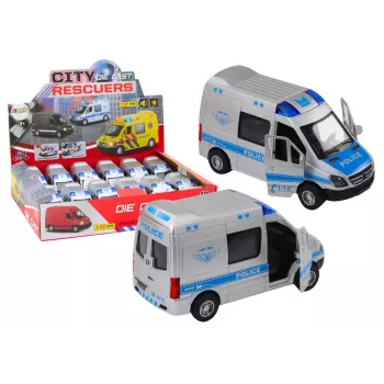 LEAN TOYS Policijas Auto 1:32 Atveramas Durvis Gaismas Skanas Brauksana
