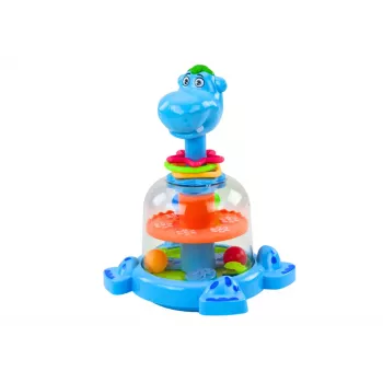 LEAN TOYS Hippopotamus Spinning Top With Balls For Babies Blue