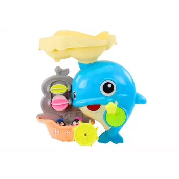 LEAN TOYS Blue Dolphin Water Toy Bath Set