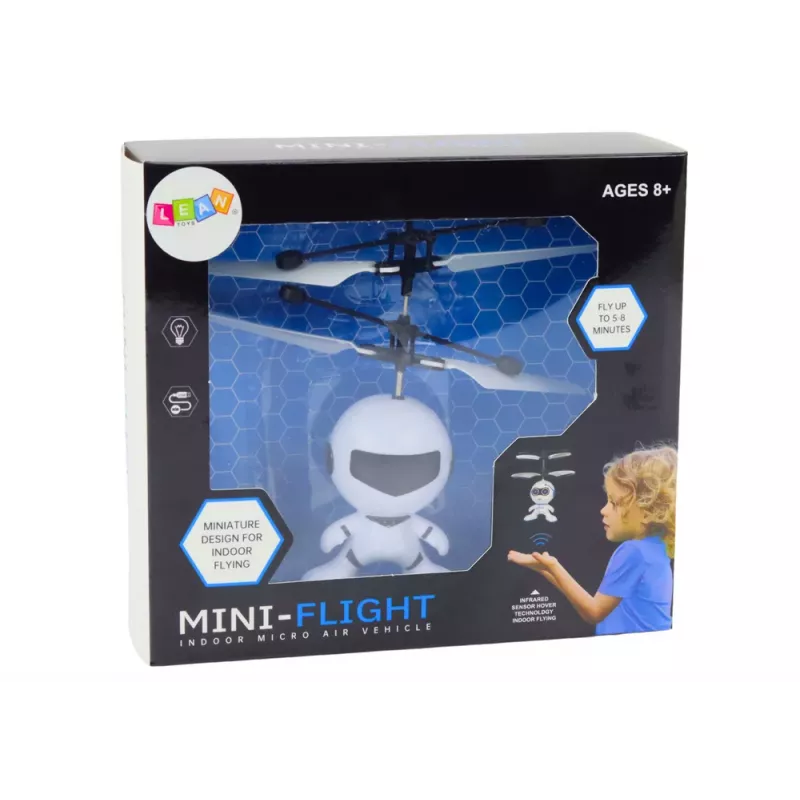 LEAN TOYS Flying Astronaut Hand Controlled Drone Helicopter White