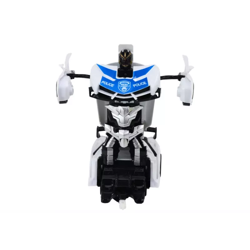 LEAN TOYS R/C Police Car 2in1 Car Robot Sounds Lights