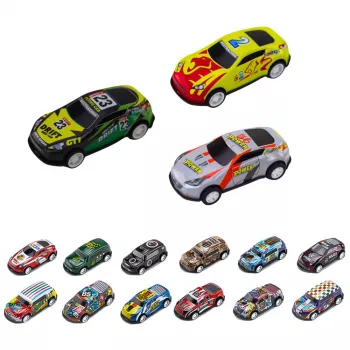 LEAN TOYS Atsperu komplekts koferī, 30 gab. Cars