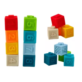 LEAN TOYS Soft Educational Bath Blocks 20 Pieces Animals Shapes
