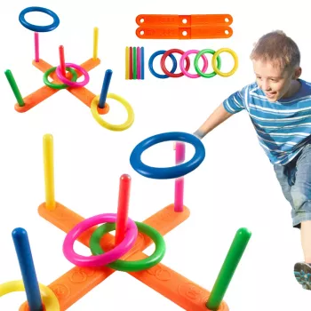 LEAN TOYS Prasmju spēle Gredzena mešana mērķī Krāsainā