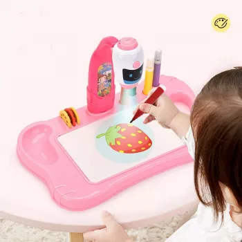 LEAN TOYS Mini Projector Robot Table 2in1 Accessories Pink
