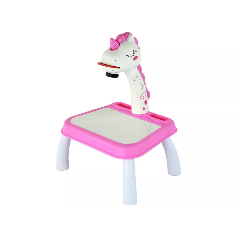 LEAN TOYS Unicorn Drawing Projector with Markers and Inserts, Pink