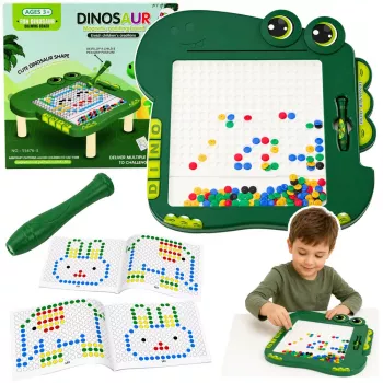 LEAN TOYS Educational Magnetic Board Dinosaur Pad Puzzle Green