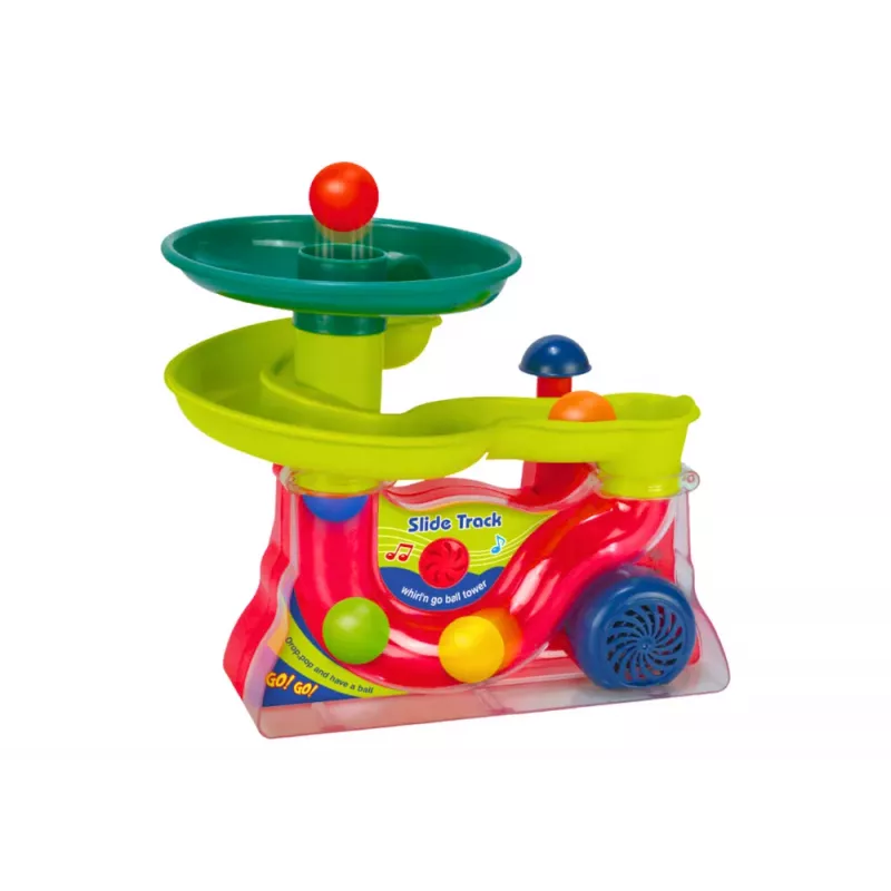 LEAN TOYS Fountain Slide for Balls with Sounds and Lights - Colorful Water Play Toy