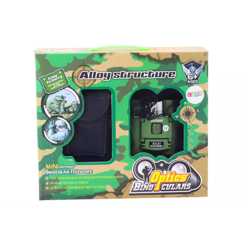 LEAN TOYS Small Binoculars with Case 12x Magnification Field of View 1000m